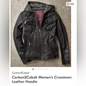 Carbon2Cobalt Women’s Crosstown Leather Hoodie